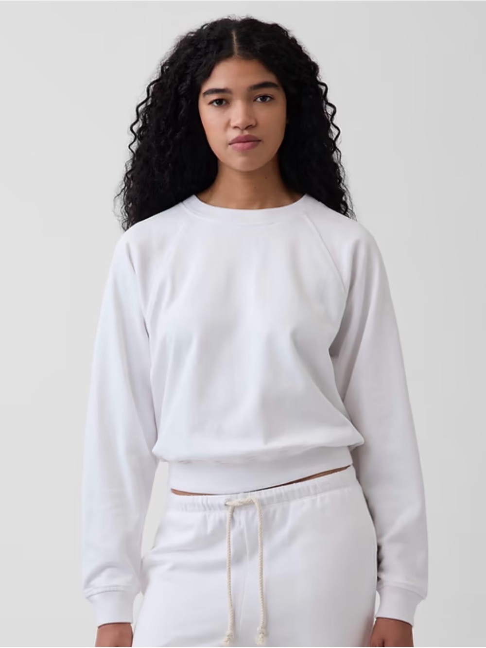 Gap White VintageSoft Terry Raglan Sweatshirt (S)